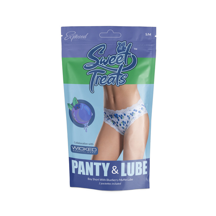 Sweet Treats Boy Short With Lube Blueberry 2Xl