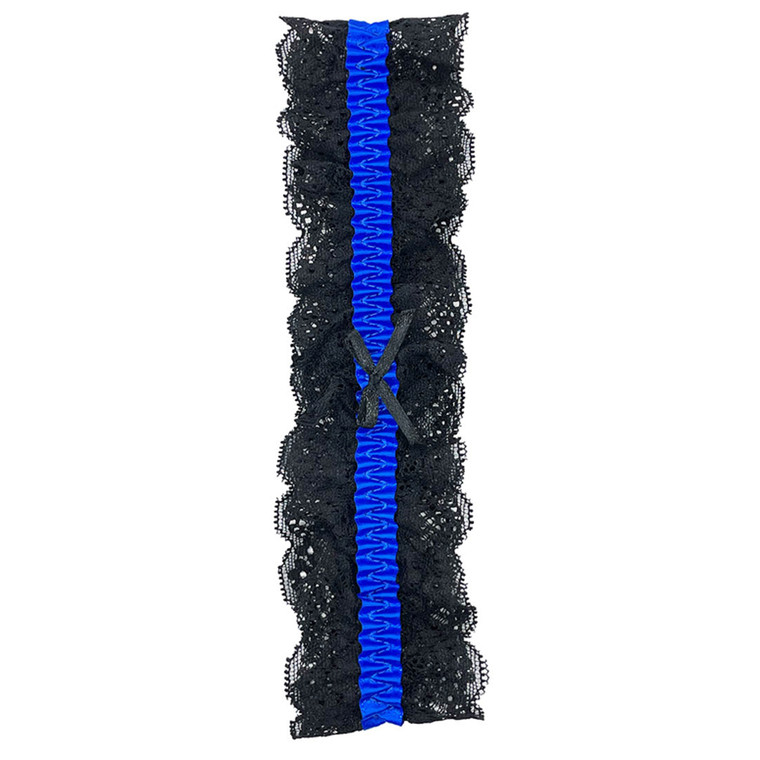 Lace Garter Black/Blue O/S