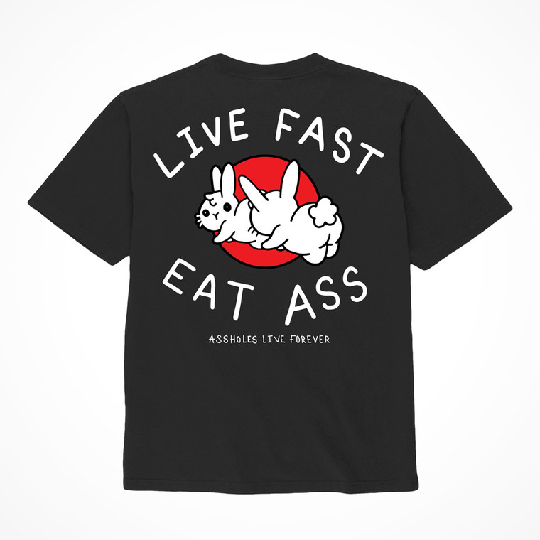 "Live Fast Eat Ass" Shirt Large Black