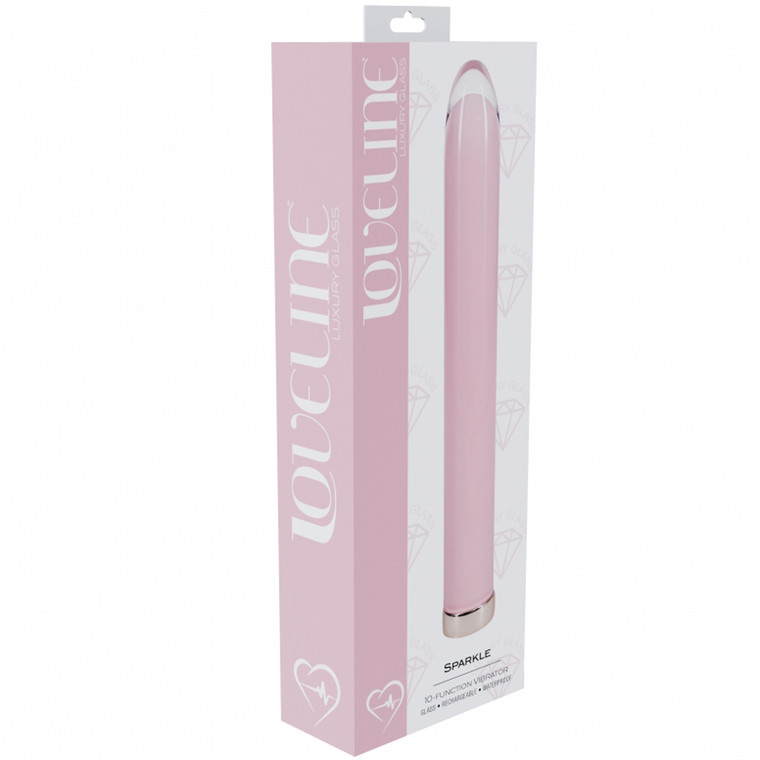 Loveline Sparkle 6.3" Glass Vibrator Pink