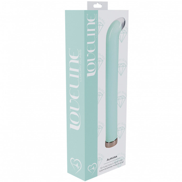 Loveline Aurora 6.3" G-Spot Glass Vibrator Green