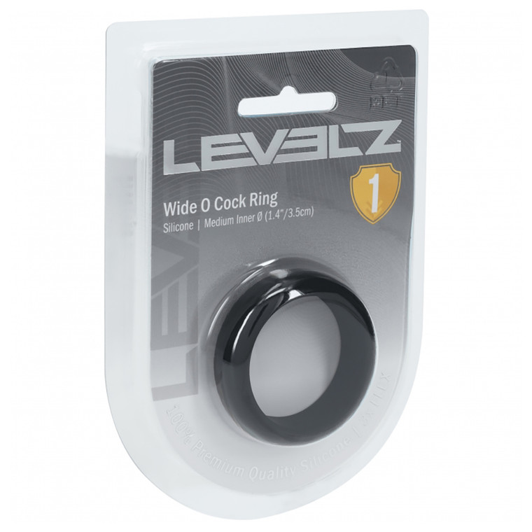 Levelz Wide O Silicone Cock Ring M 35mm Black