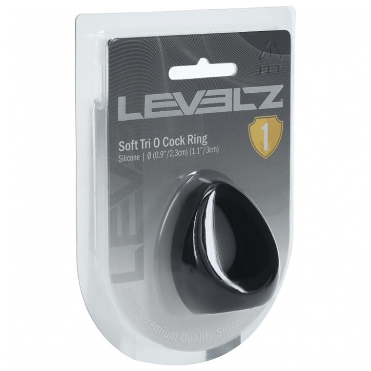 Levelz Soft Tri O Silicone Cock Ring Black