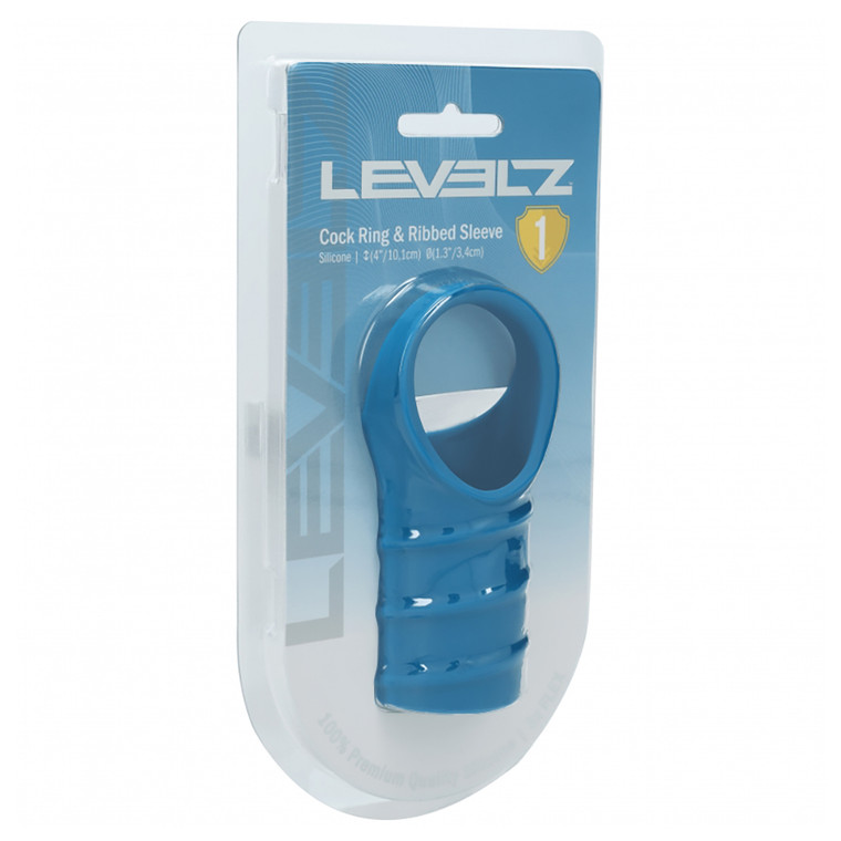 Levelz Silicone Cock Ring & Ribbed Sleeve Teal