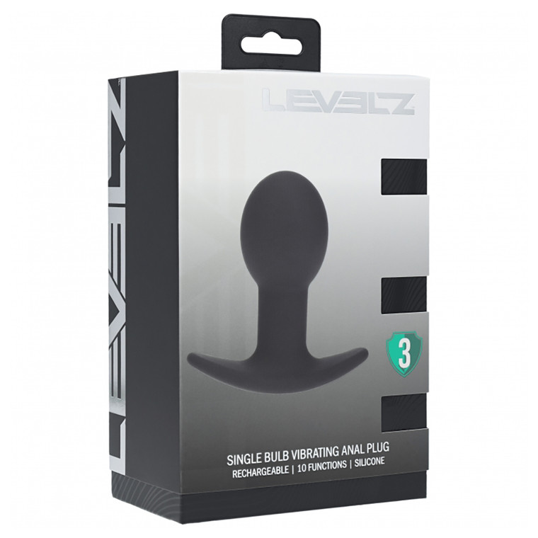 Levelz Single Bulb Vibrating Silicone Anal Plug Black