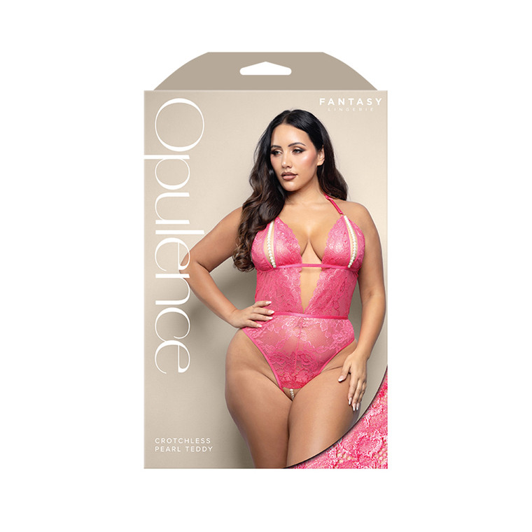 Queen Crotchless Pearl Teddy Queen Size