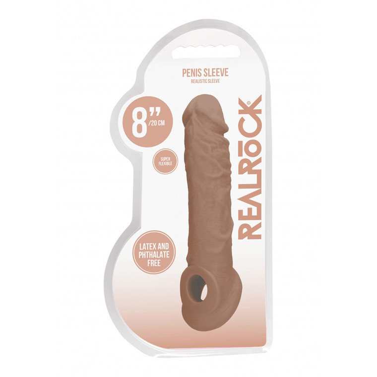 Realrock Penis Sleeve 8" Tan