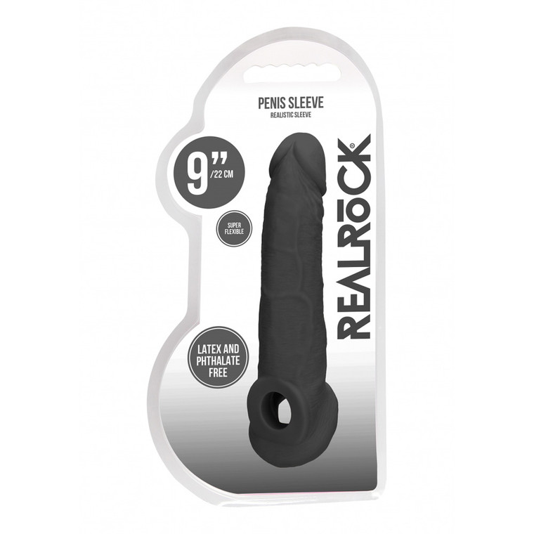 Realrock Penis Sleeve 9" Black