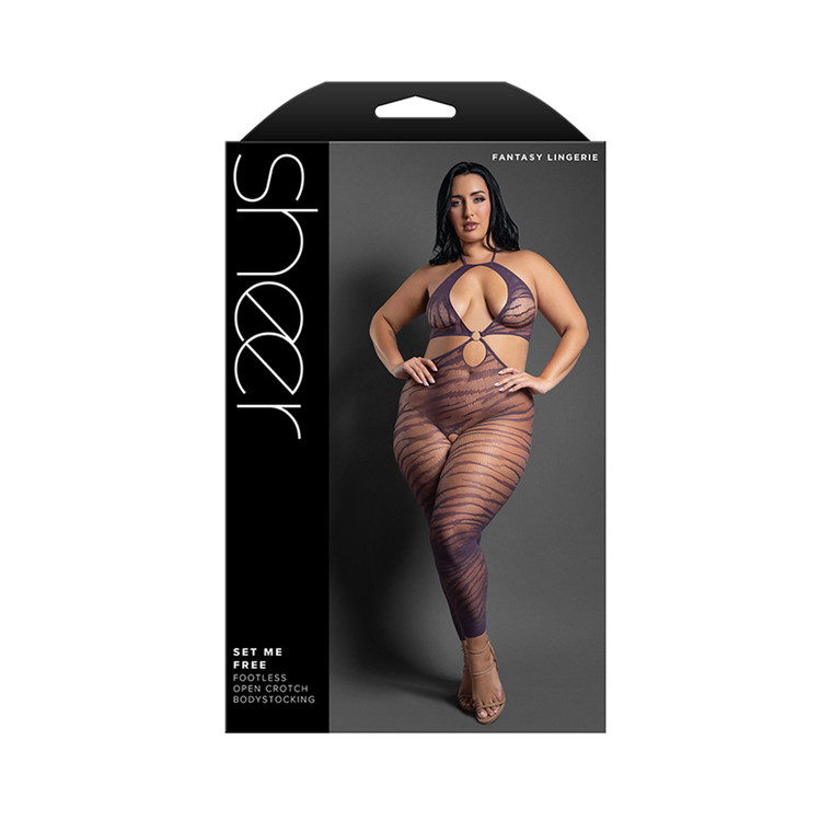 Set Me Free Footless Open Crotch Bodystocking Queen Size