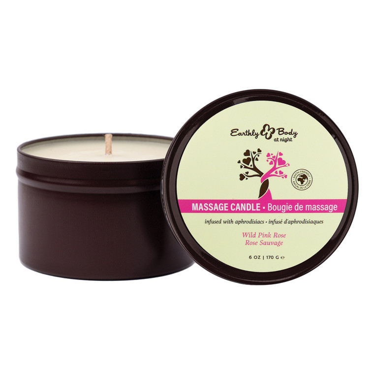 Earthly Body At Night Candle Aphrodisiac Collection Wild Pink Rose 6 oz.