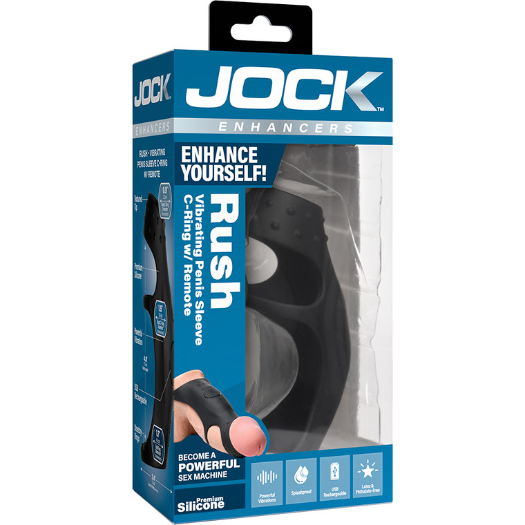 Jock Enhancers Rush Vibrating Penis Sleeve C-Ring W/ Remote