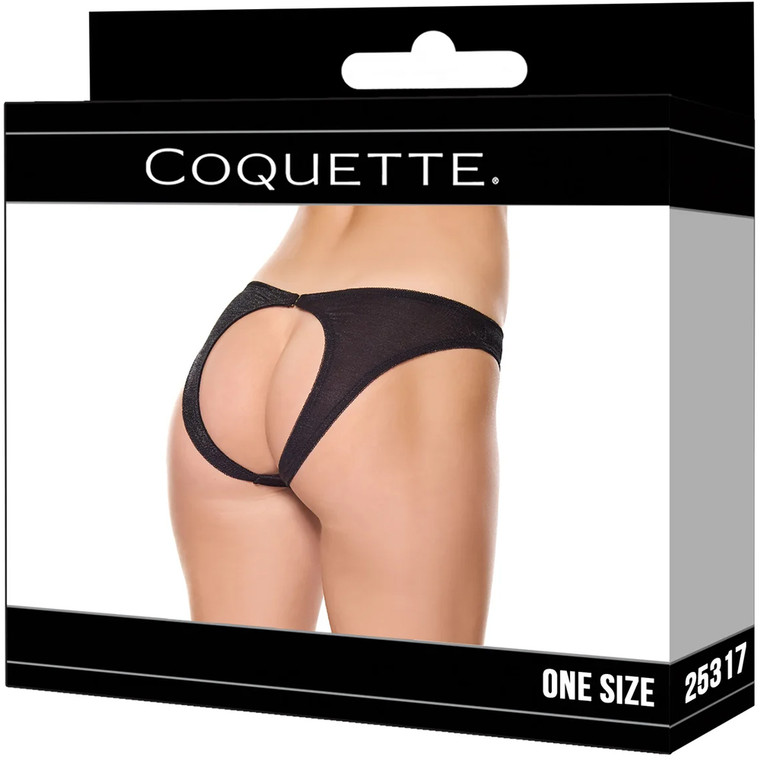 Coquette Knit Open Back Panty Black One Size