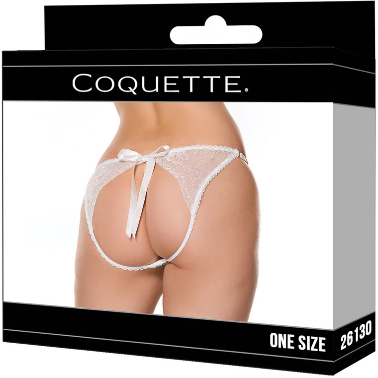 Coquette Petal Kiss Open-Back Panty White One Size