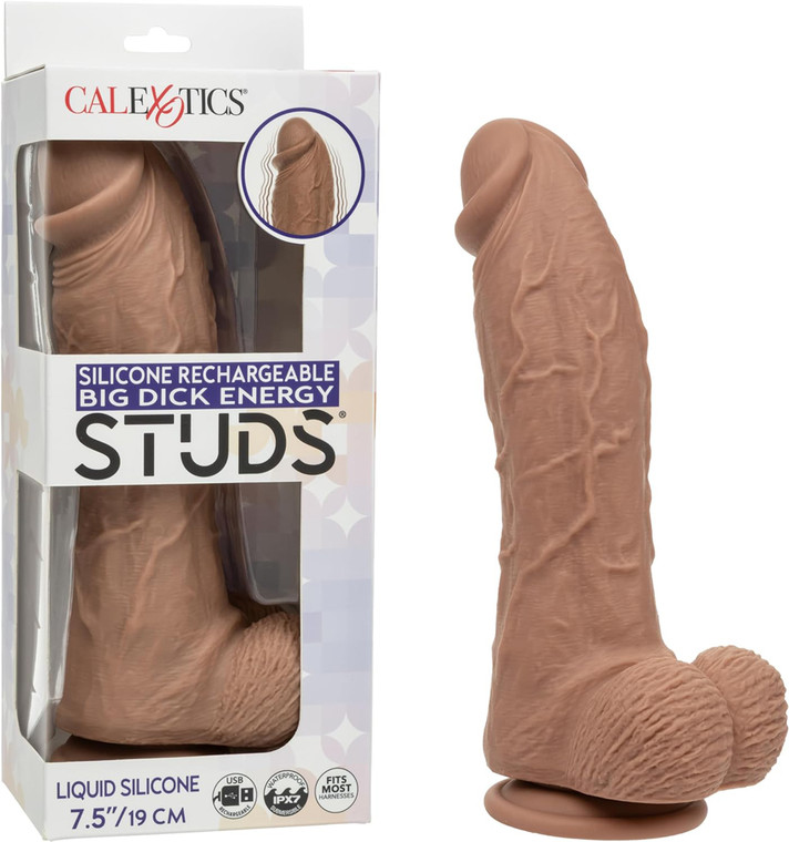Silicone Rechargeable Big Dick Energy Studs - Brown