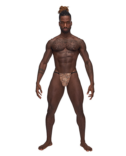 Male Power Posing Strap Thong Animal Print O/S