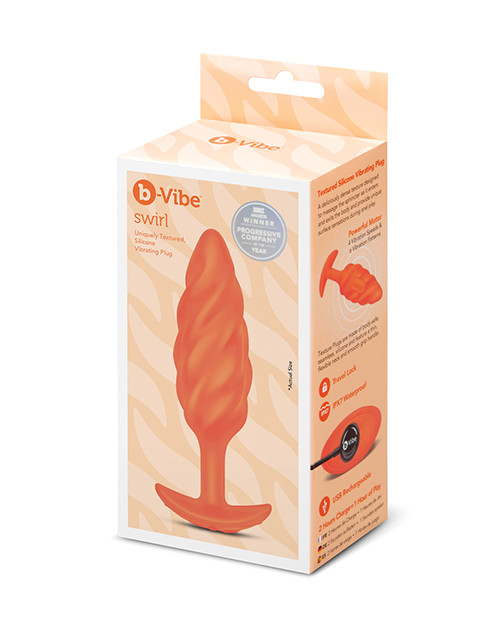 b-Vibe Swirl Texture Plug - Orange
