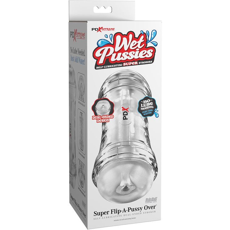 PDX Extreme Wet Pussies Super Flip-A-Pussy Over Self-Lubricating Stroker Frosted