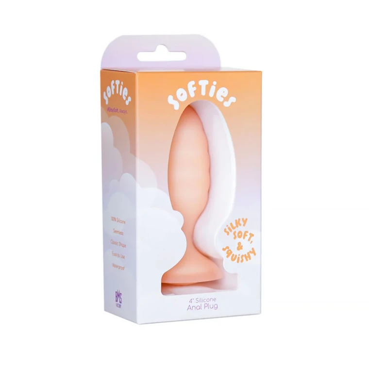 Softies Dual Layer Butt Plug 4 in. Orange