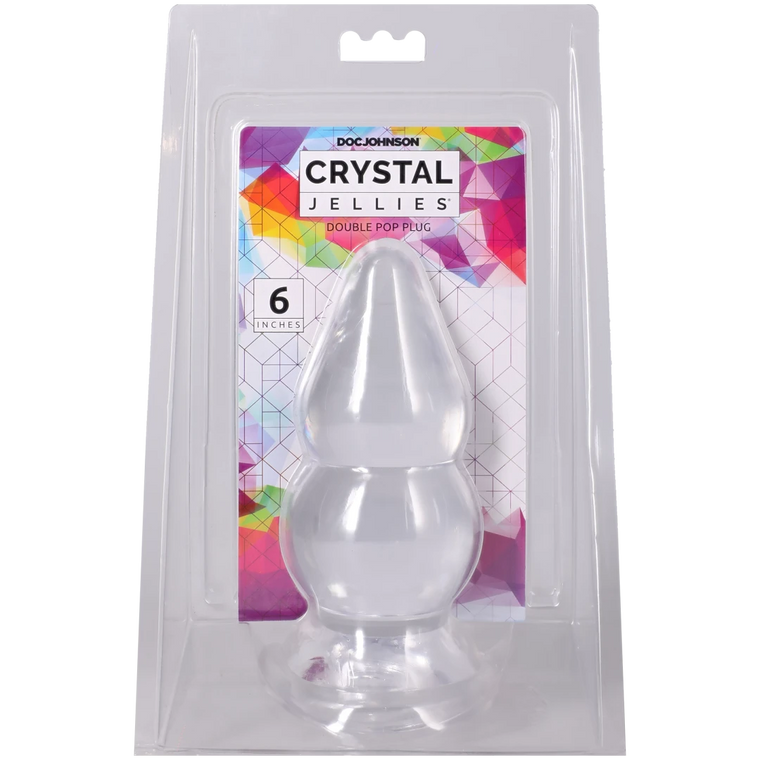 Crystal Jellies - Double Pop Plug - 6 Inch Clear