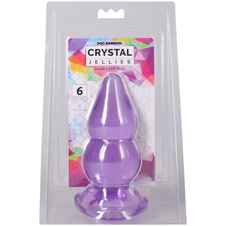 Crystal Jellies - Double Pop Plug - 6 Inch Purple