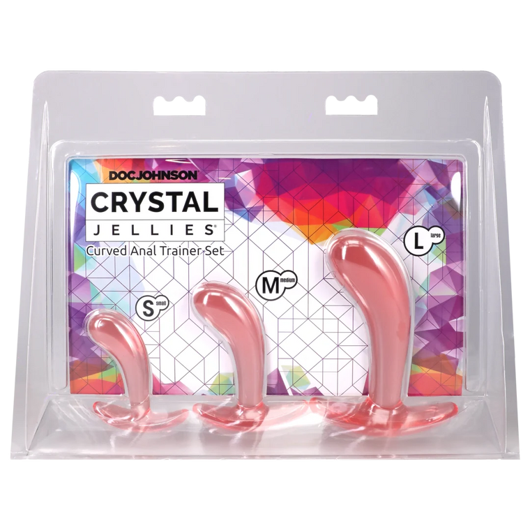 Crystal Jellies - Curved Anal Trainer Set Pink