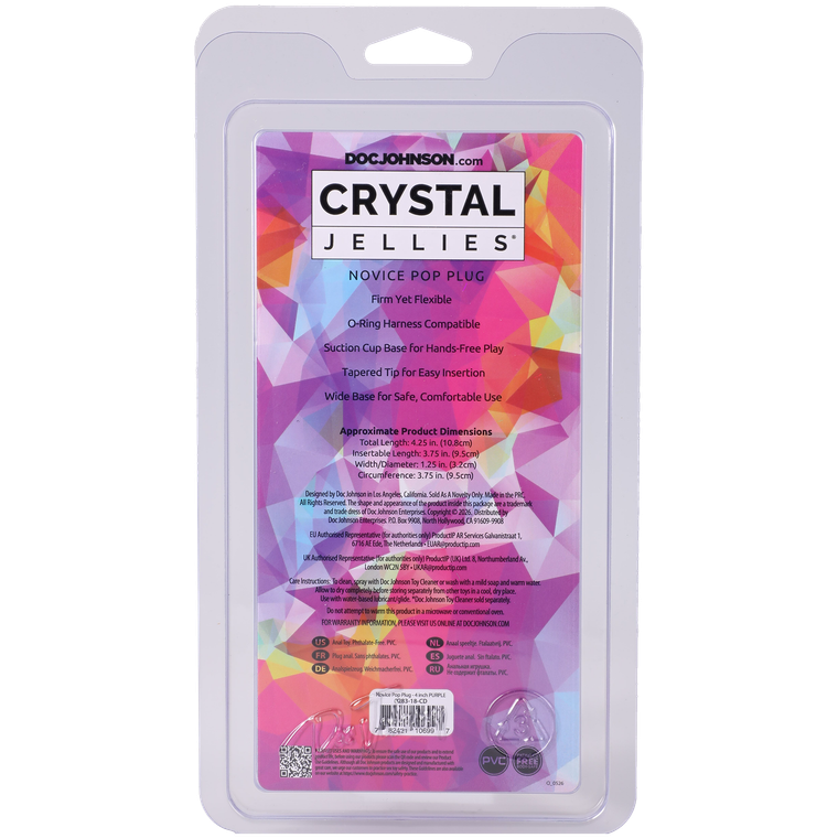 Crystal Jellies - Novice Pop Plug - 4 Inch Purple