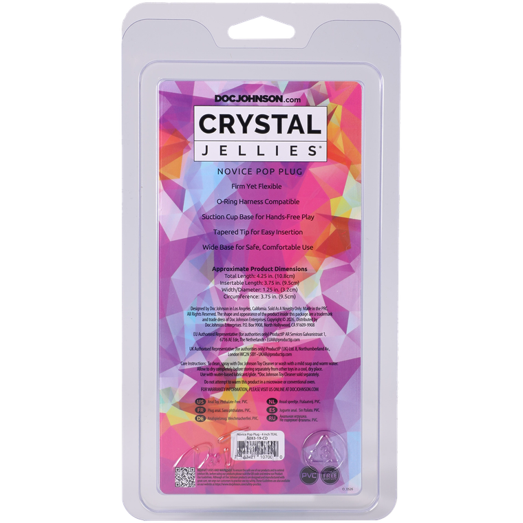 Crystal Jellies - Novice Pop Plug - 4 Inch Teal