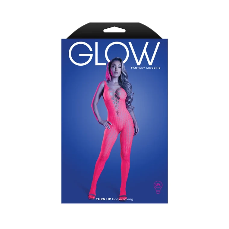 Fantasy Lingerie Glow Turn Up Bodystocking with Back Cut-Out Detail O/S