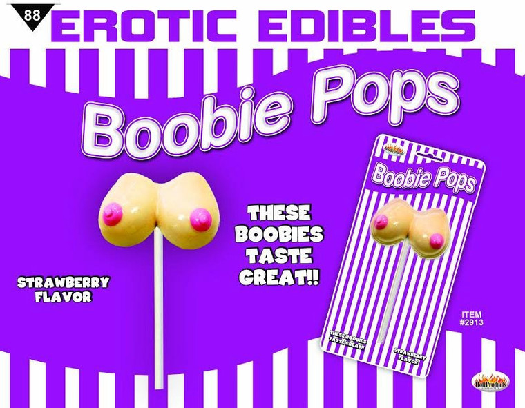 Hott Products Boobies Pops - Strawberry