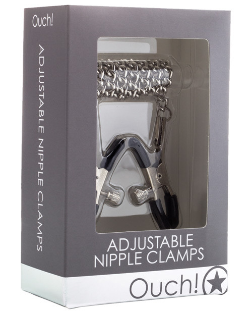 Shots Ouch Fetish Adjustable Nipple Clamps - Metal