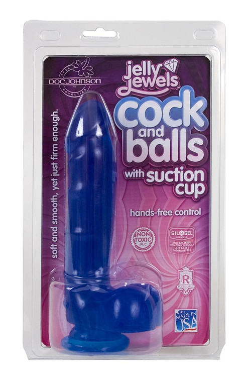Doc Johnson Jelly Suction Cup Dildo - Blue