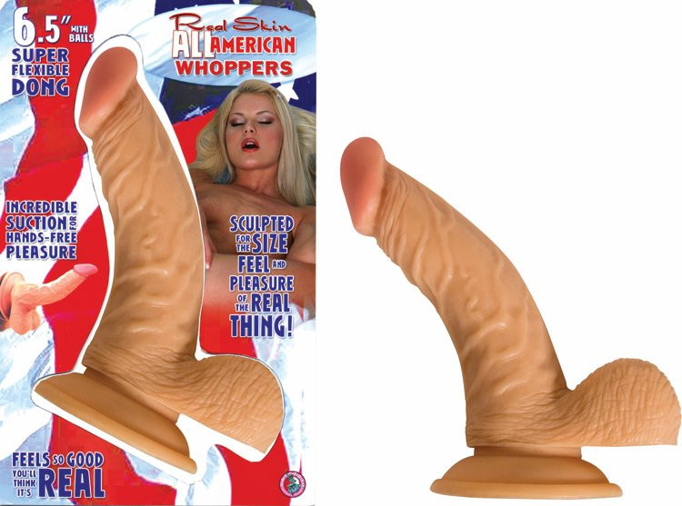 Nasstoys Real Skin All American Whoppers 6.5" Suction Cup Dildo Includes Balls