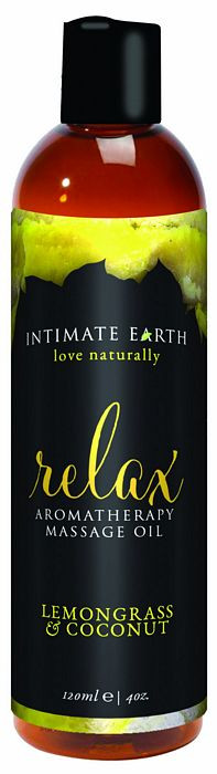 Intimate Organics Organic Relaxing Massage Oil - 4 Oz Coconut & Lemongrass