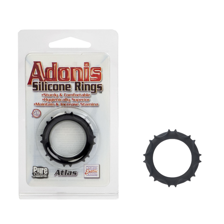CalExotics Adonis Atlas Silicone - Black Cock Ring