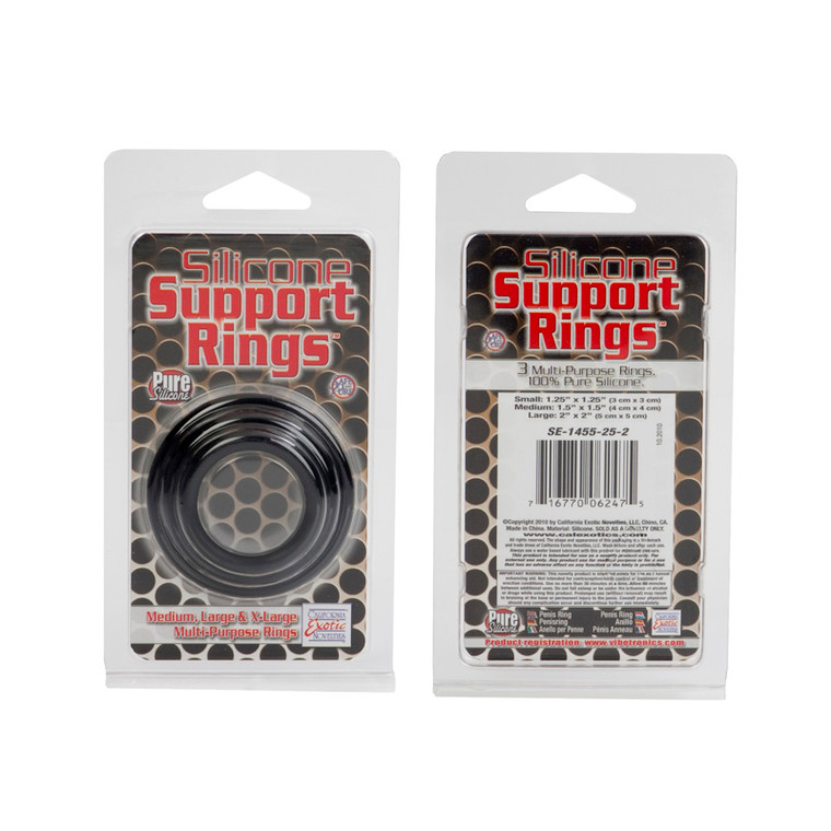 CalExotics Silicone Support - Black 3 Pac Cock Ring