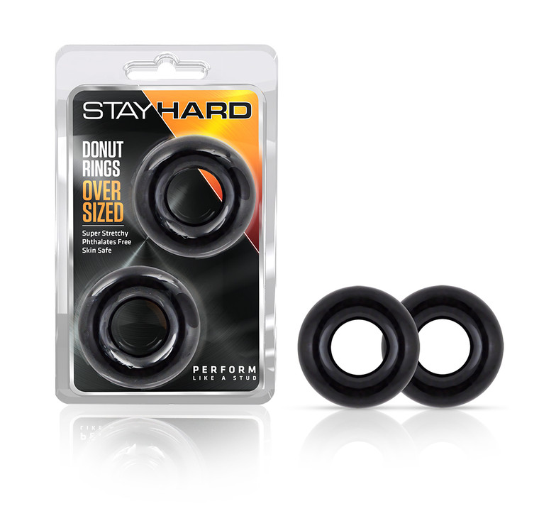 Blush Stay Hard Donut Cock Rings - Oversized Pack Of 2