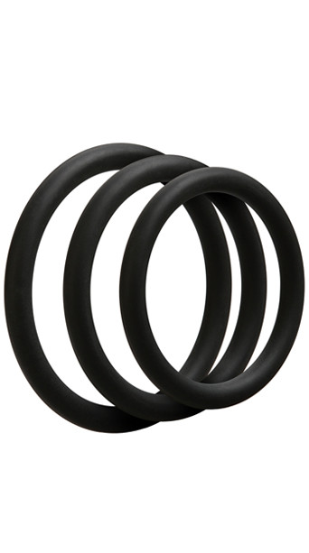 Doc Johnson Optimale Cock Ring Kit Thin - Black