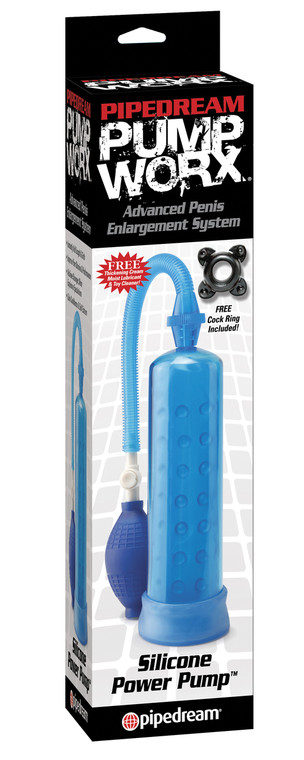 Pipedream Pump Worx Silicone Power Penis Pump - Blue