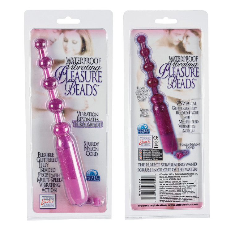 CalExotics Vibrating Pleasure Anal Beads - Purple