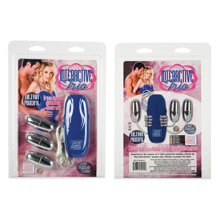 CalExotics Interactive Trio Vibrator - Silver