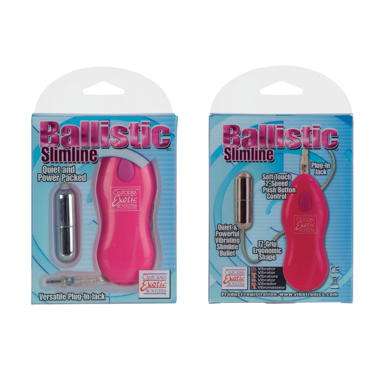 CalExotics Ballistic Slimline Bullet Vibrator Includes Pink Controller