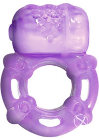 Hott Products Super Stud Orgasmix Ring Pleasure Ring 3 Speed Cock Ring - Purple