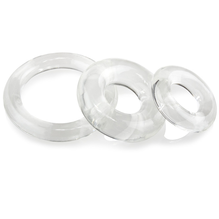 Screaming O Ringo Cock Ring - Clear Pack Of 3