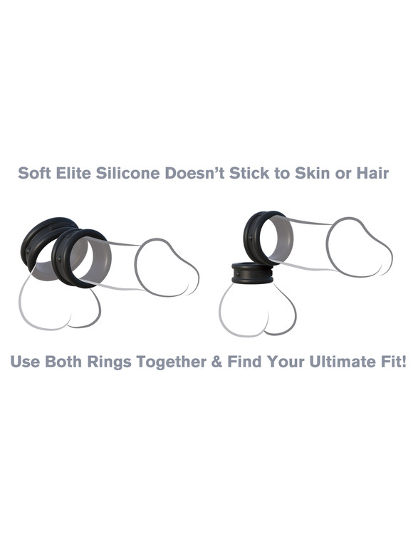 Pipedream Fantasy C - Ringz Max Width Silicone Cock Rings - Black