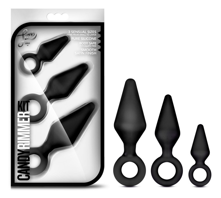 Blush Luxe Night Rimming Butt Plug Kit - Black