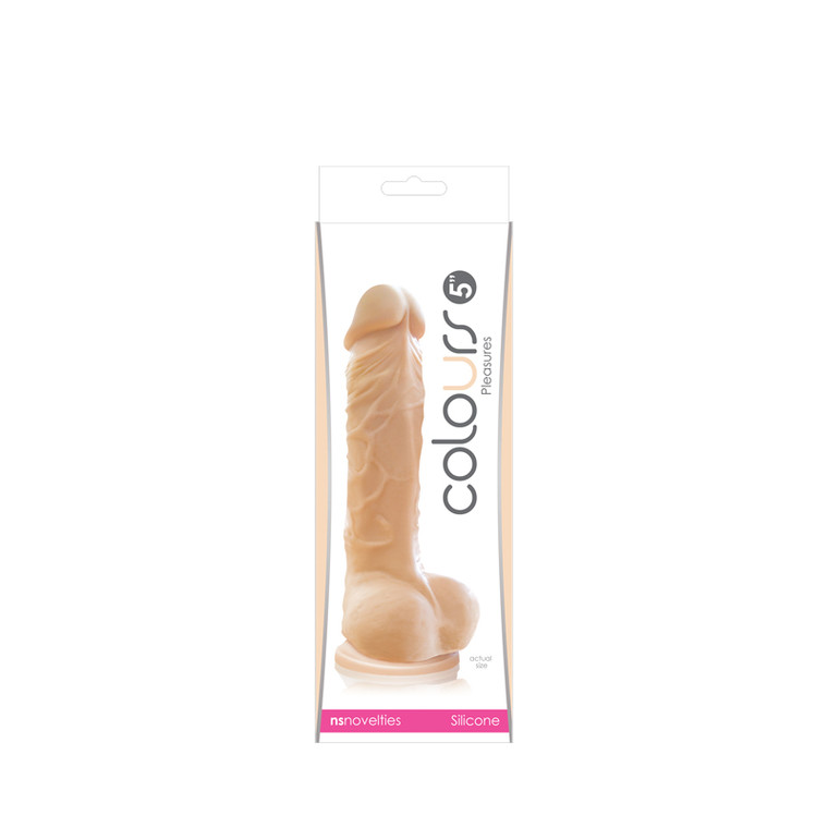NS Novelties Colours Pleasures 5" Dildo With Balls & Suction Cup - White