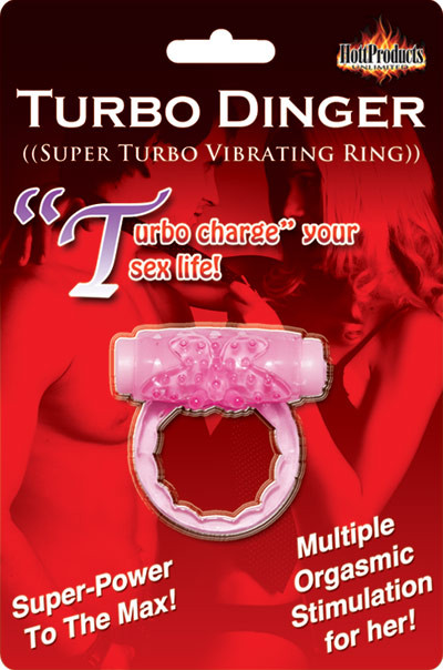 Hott Products Humm Dinger Turbo Vibrating Cock Ring - Purple