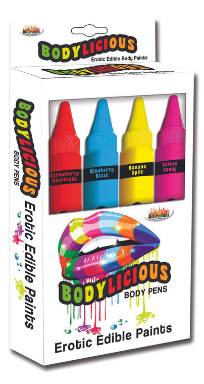 Hott Products Bodylicious Edible Pens Body Paint - Pack Of 4