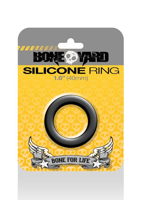 Boneyard 1.6" Silicone Cock Ring - Black
