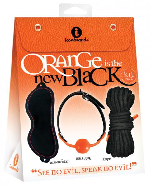 Icon Brands The 9's Orange Is The New Black Fetish Restraint Kit 2 - See No Evil Speak No Evil